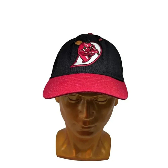 RARE Vintage Pro Line El Paso Diablos Baseball Hat Size 6 3/4 Black Red - Picture 1 of 8